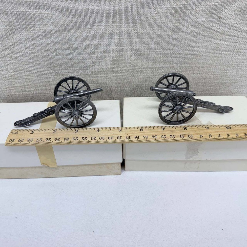 Vintage TS Pewter Civil War Miniature Cannons Napoleon & Parrott Artillery Set